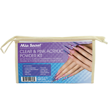 CLEAR & PINK ACRYLIC POWDER KIT