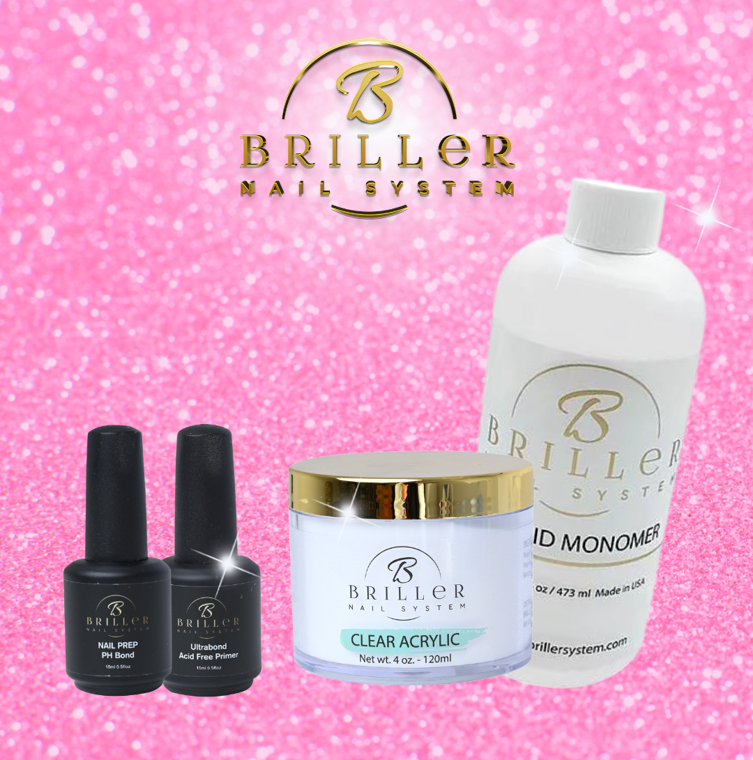 SUPER PACK: Monomer + Clear Acrylic + Ultrabond +  Nail Prep