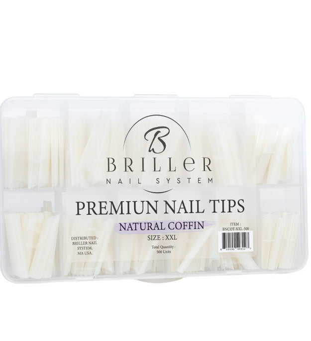 Premium nail tips Natural Coffin